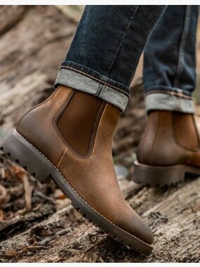 Thursday Boot Company Brown Suede Chelsea Legend Boots Chunky Lugg Sole Sz 9.5